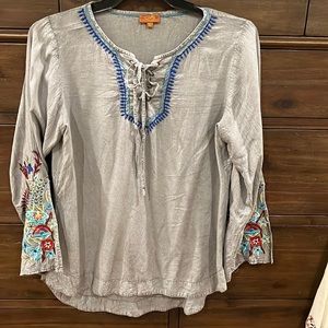 Scully Sz L Split Sleeve Tunic